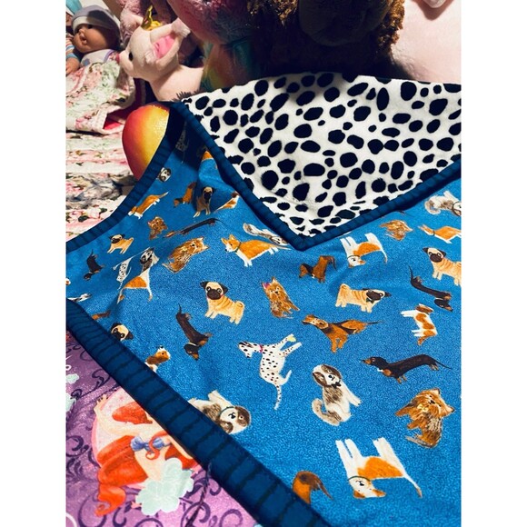 Dogs Doll Blanket / Car Seat Snuggie 21”x26” - Picture 3 of 6